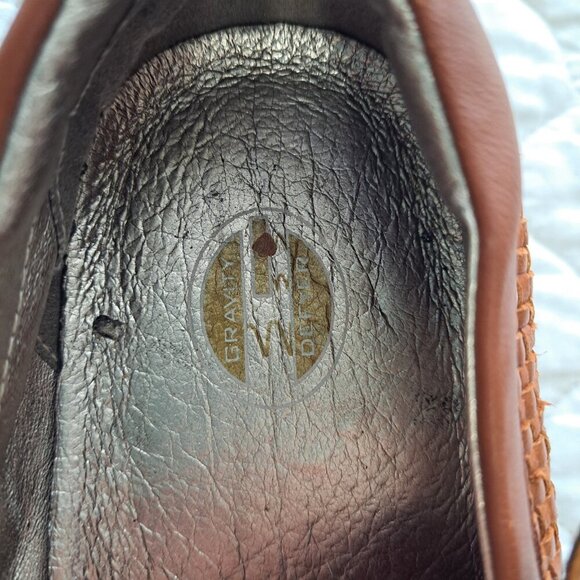 Gravity Defyer Women's 10 Brown Woven Leather Mary Jane Flats FLAW - Picture 5 of 11